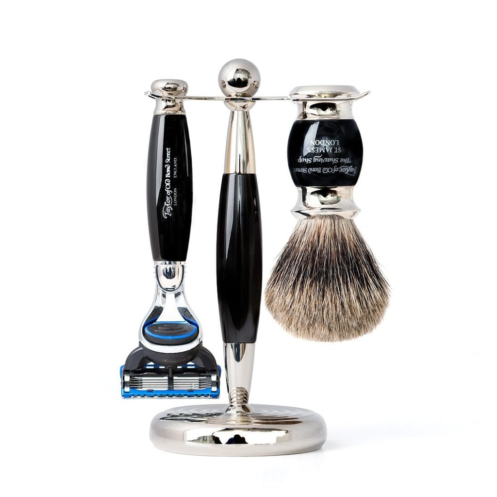 Taylor of Old Bond Street Fusion - Pure Badger Scheerset, Zwart