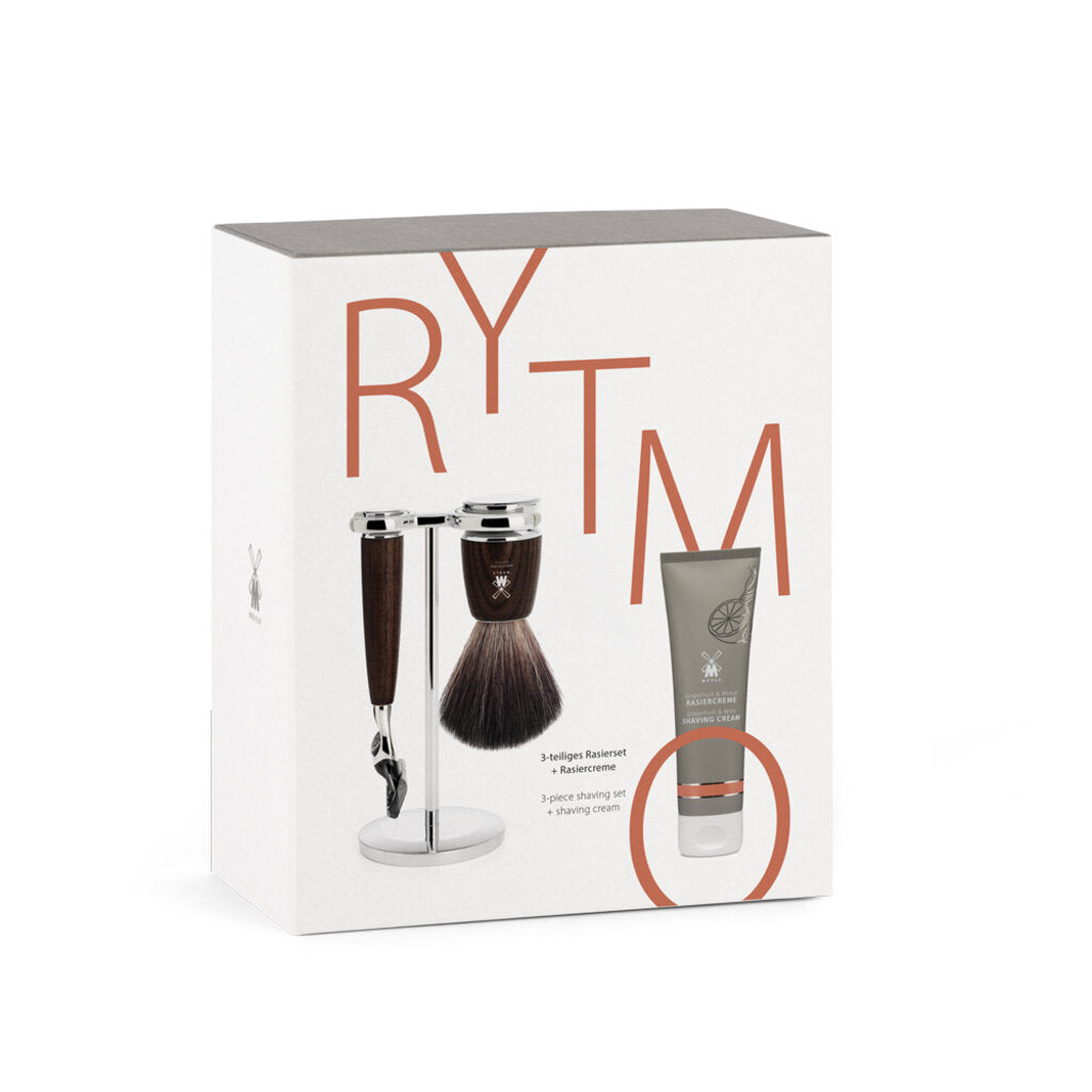Mühle Geschenkset, 2-Delig, Grapefruit & Munt, Notenhout, Synthetisch Haar