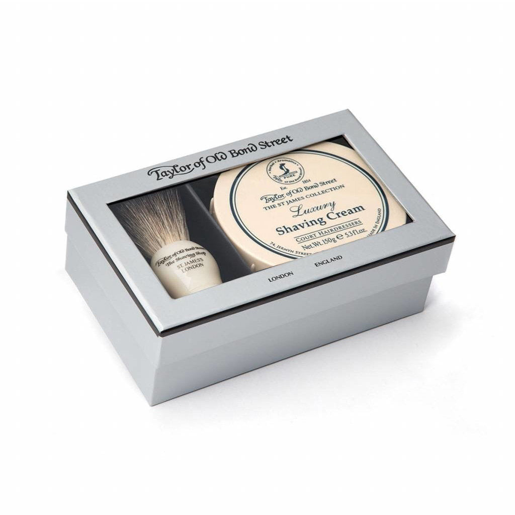 Taylor of Old Bond Street Giftbox scheerkwast en scheercrème St. James