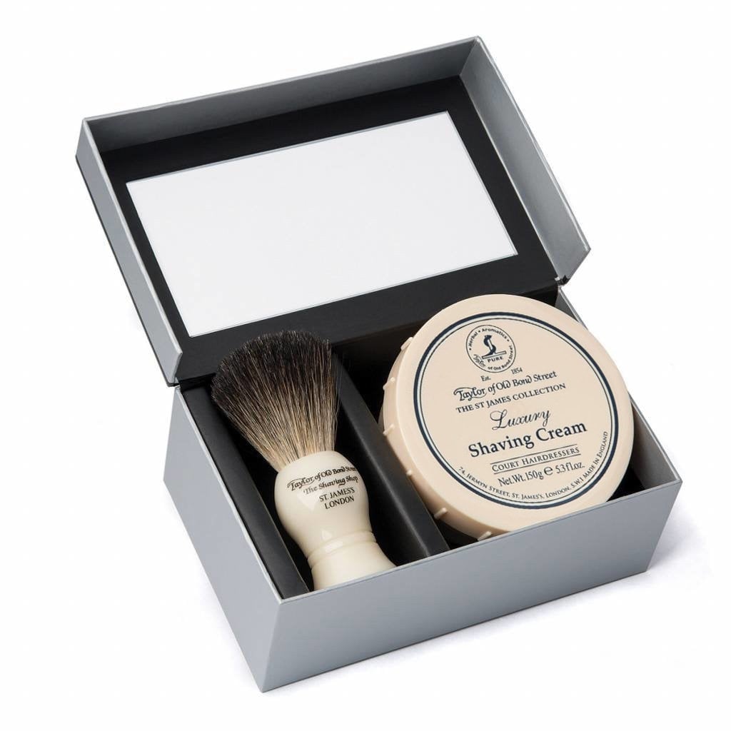 Taylor of Old Bond Street Giftbox scheerkwast en scheercrème St. James, tweede productfoto