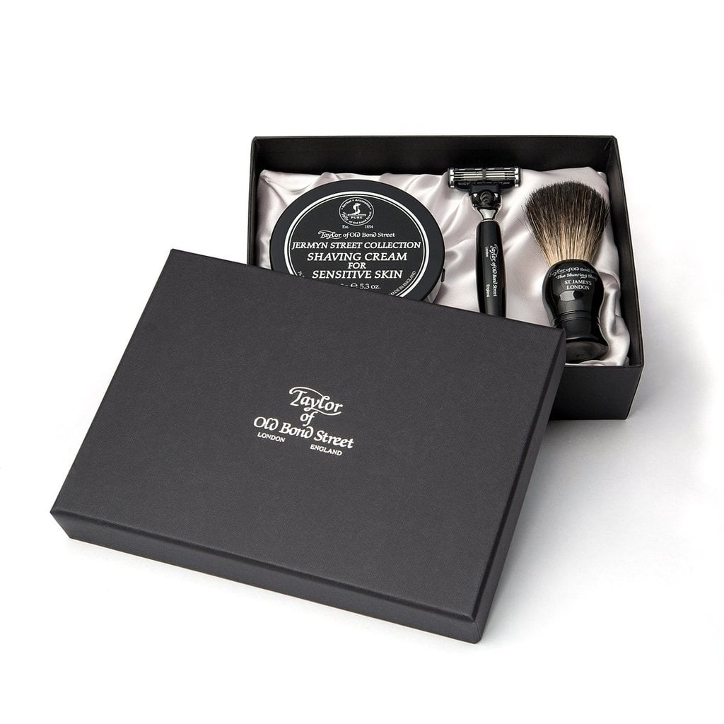 Taylor of Old Bond Street Giftbox scheerkwast, scheermes en scheercrème Jermyn street