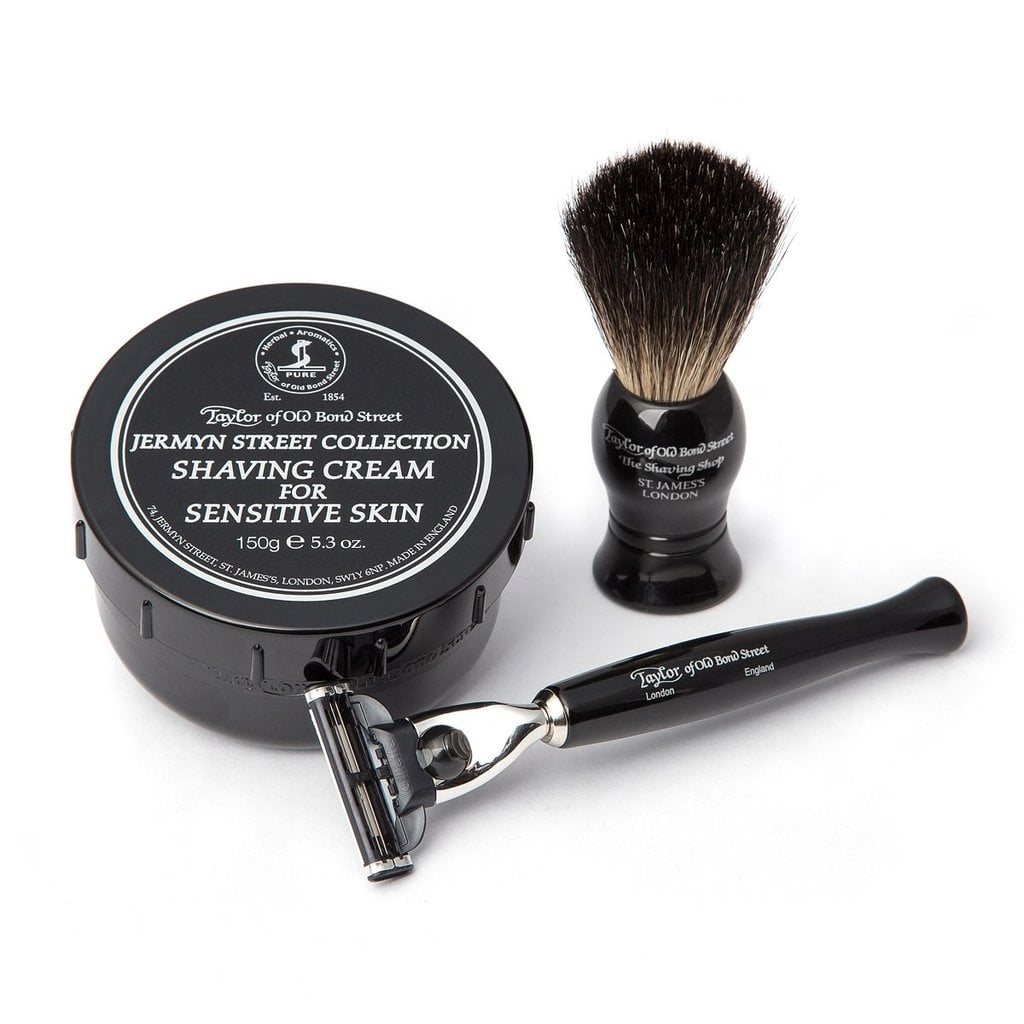 Taylor of Old Bond Street Giftbox scheerkwast, scheermes en scheercrème Jermyn street, tweede productfoto