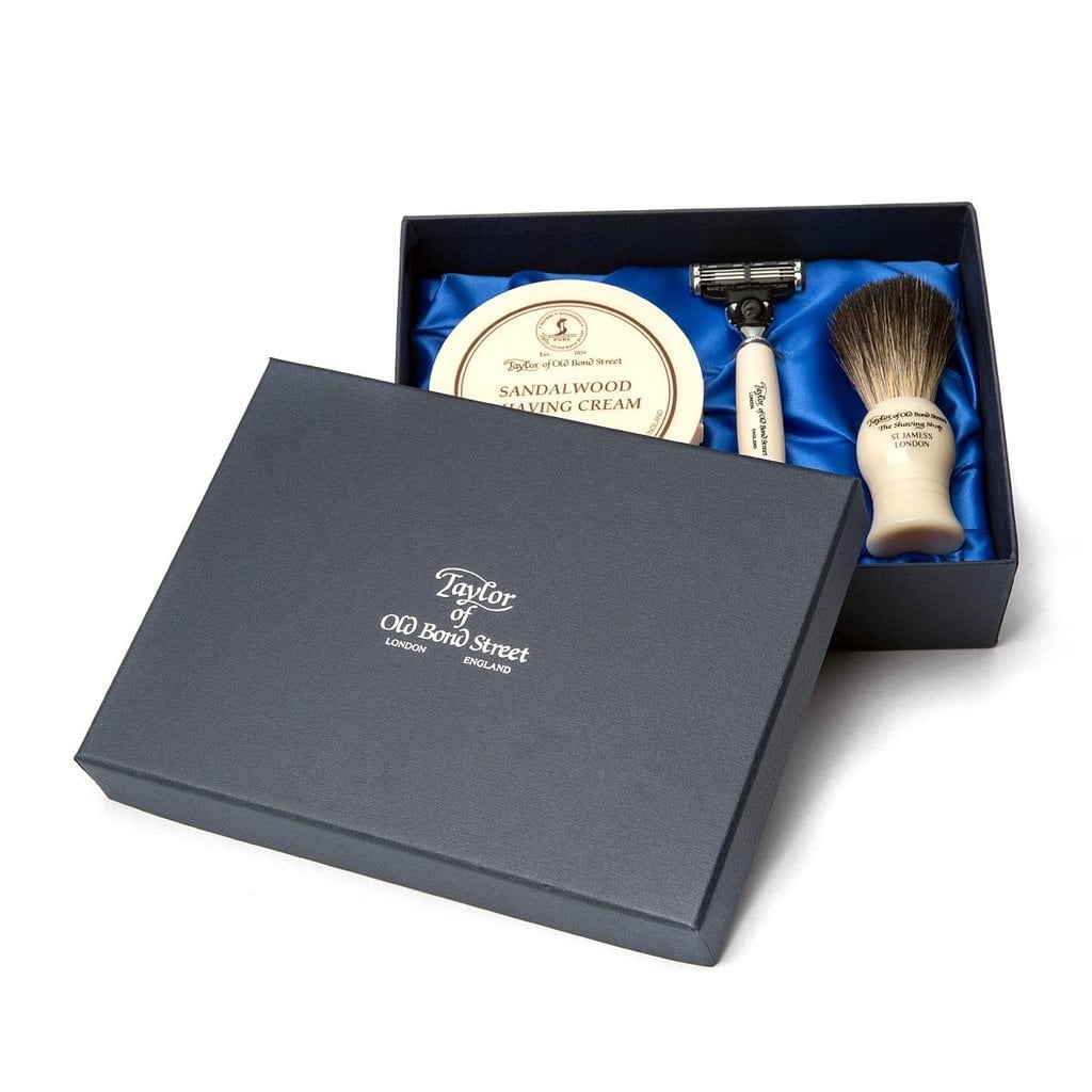 Taylor of Old Bond Street Giftbox scheerkwast, scheermes en scheercrème Sandalwood