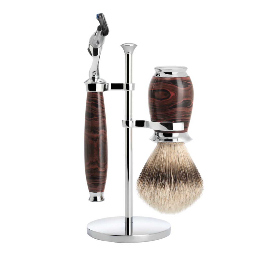 Mühle Scheerset Silvertip Dassenhaar Purist 3-delig - Ebonite - Fusion®