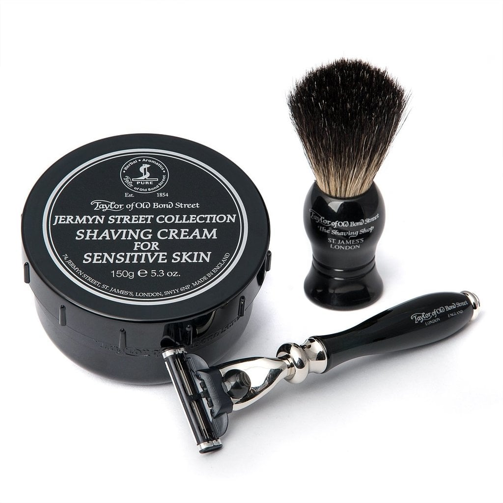 Taylor of Old Bond Street Pure Badger Scheerkwas, Scheermes & Shavingcream 150g Jermyn Street Collection, derde productfoto
