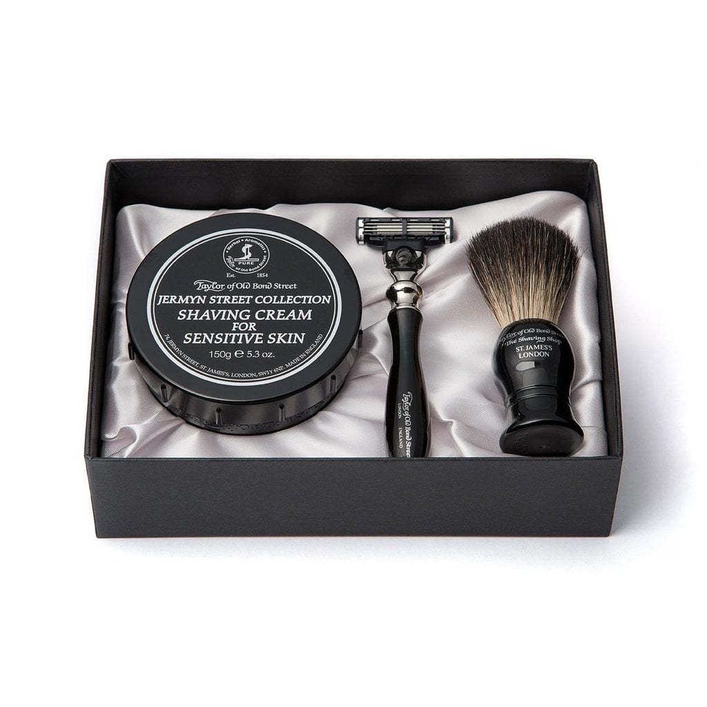Taylor of Old Bond Street Pure Badger Scheerkwas, Scheermes & Shavingcream 150g Jermyn Street Collection, tweede productfoto