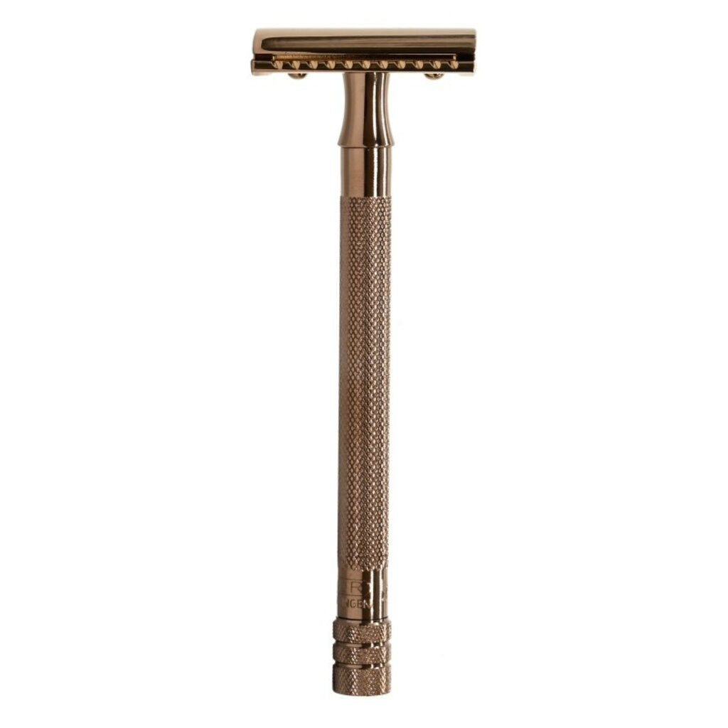 Merkur Safety Razor, Lange Handgreep, Rosé Goud Geplateerd