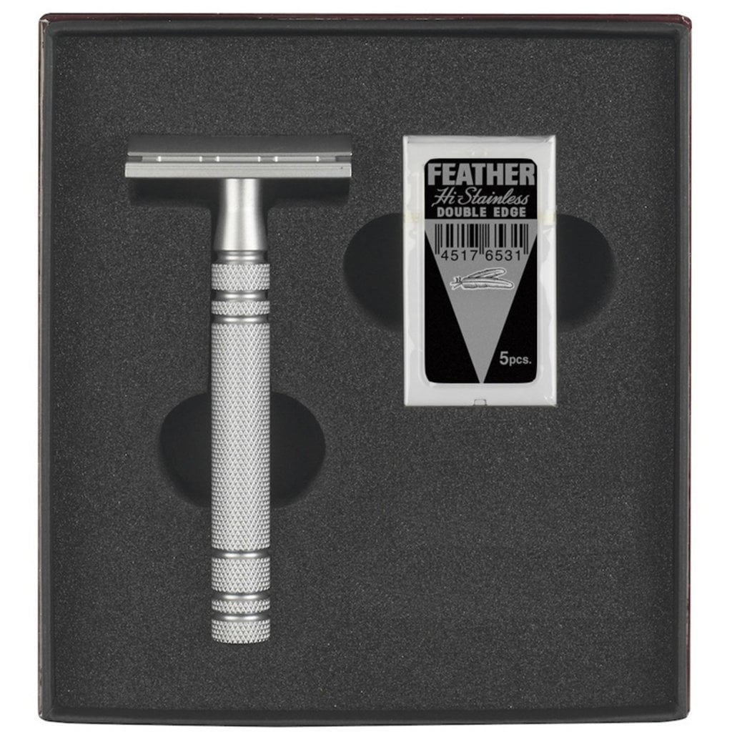 Feather Safety Razor - Mat Chroom, gesloten kam, tweede productfoto