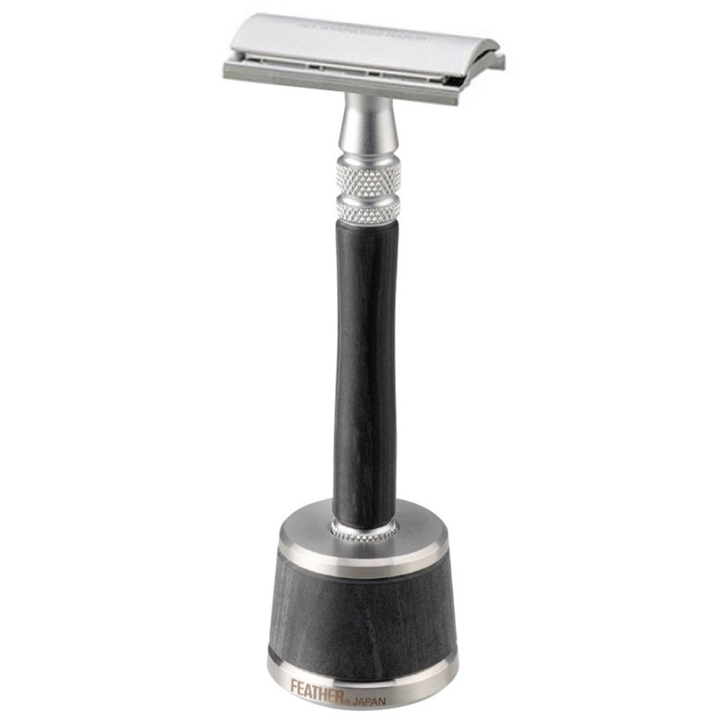 Feather Safety Razor schroefsluiting en houder (hout)