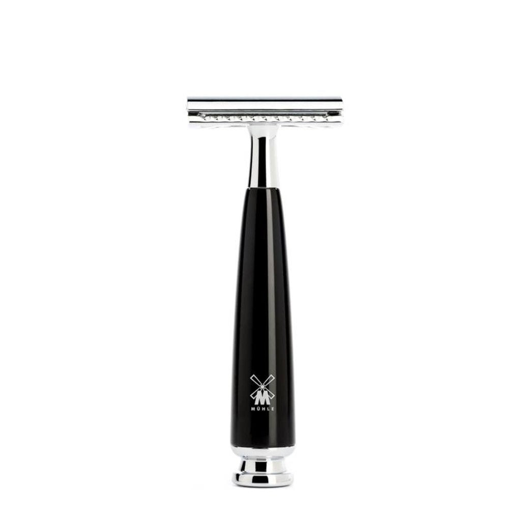 Mühle Safety Razor Rytmo - Zwart, gesloten kam