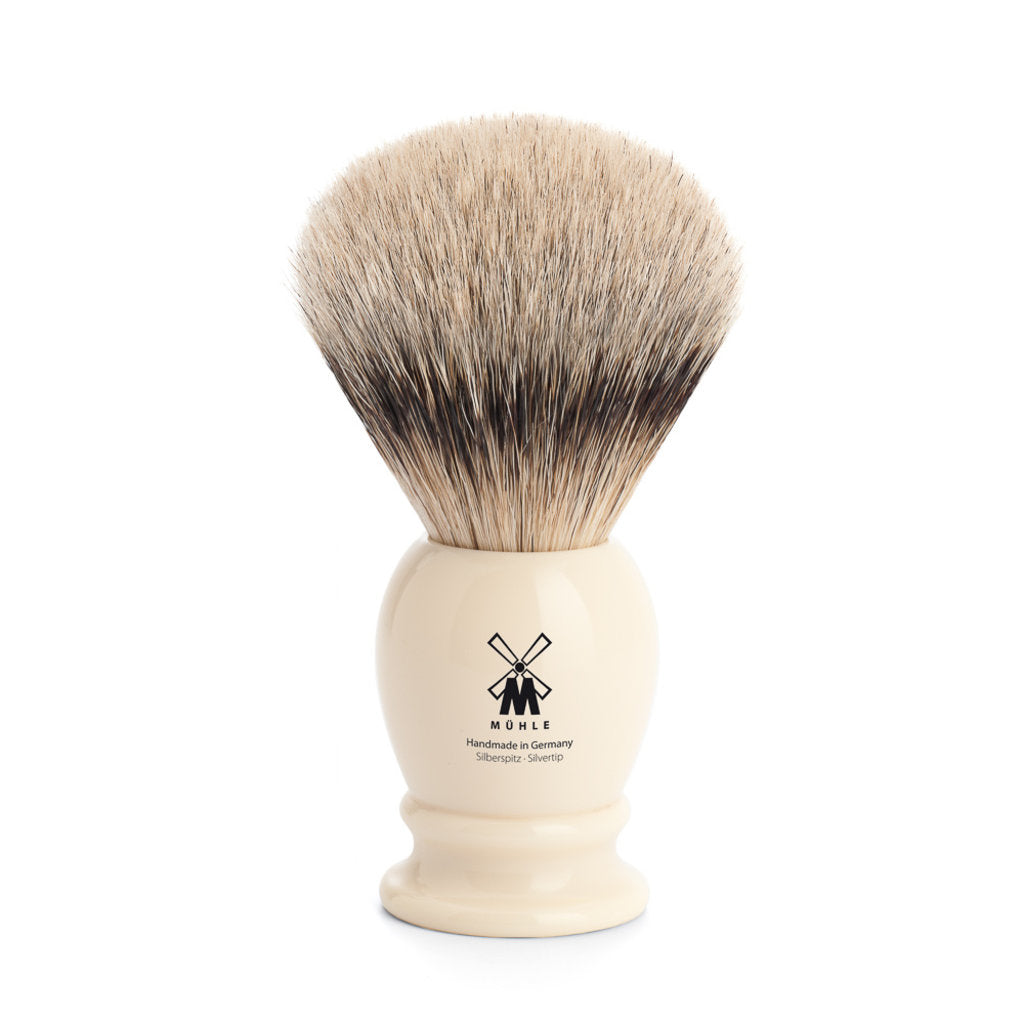 Mühle Scheerkwast Silvertip Dassenhaar - Ivoor, 23 mm