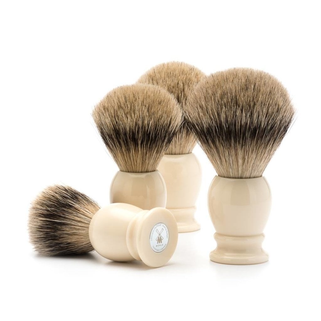 Mühle Scheerkwast Silvertip Dassenhaar - Ivoor, 23 mm, derde productfoto