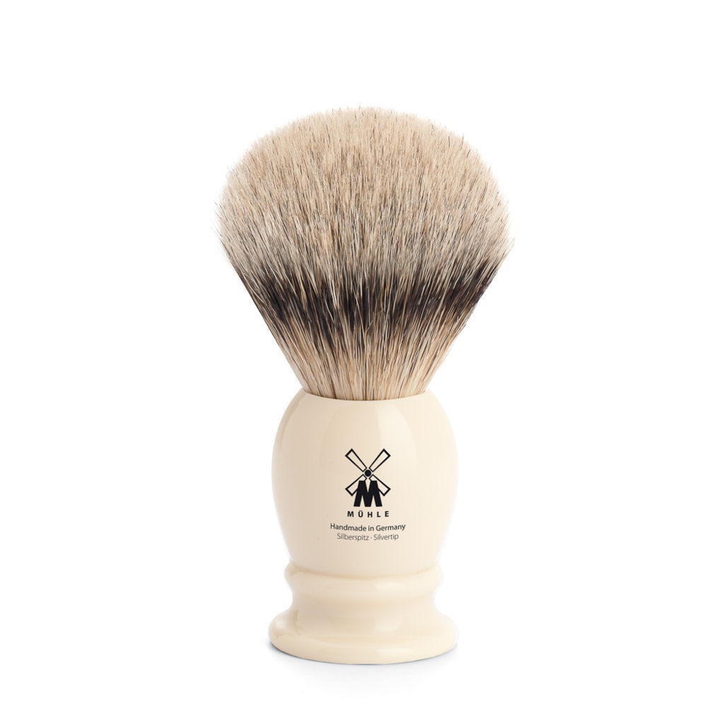 Mühle Scheerkwast Silvertip Dassenhaar - Ivoor, 21 mm