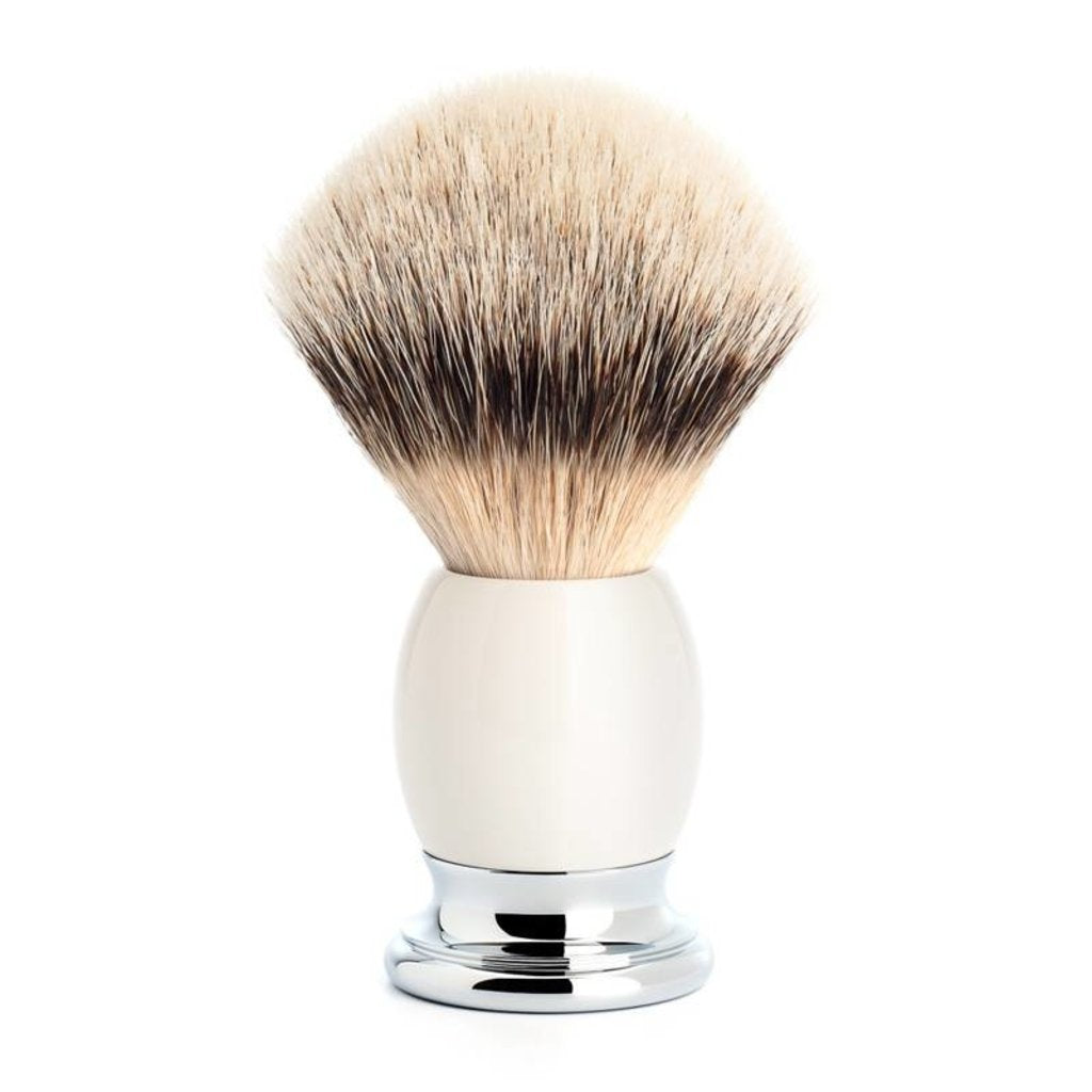 Mühle Scheerkwast Silvertip Dassenhaar - Porselein