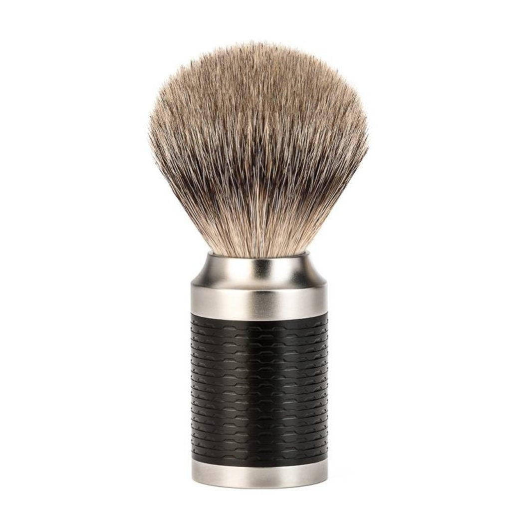 Mühle Scheerkwast Silvertip Dassenhaar - Zwart / RVS