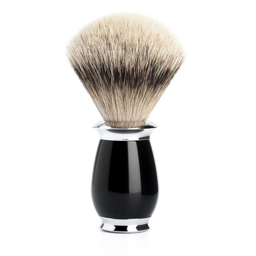 Mühle Scheerkwast Silvertip Dassenhaar Purist - Zwart, 21 mm