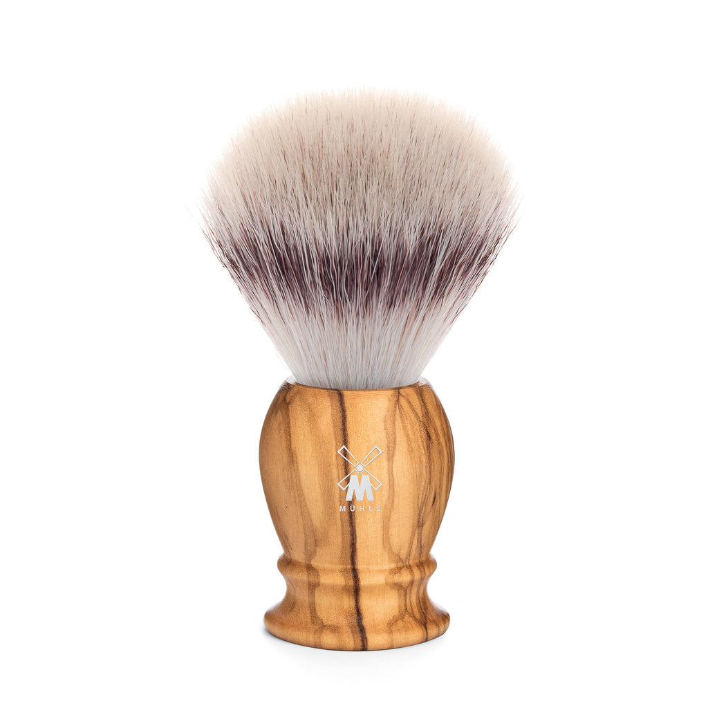 Mühle Scheerkwast Silvertip Fibre® Dassenhaar - Olijfhout, 21 mm