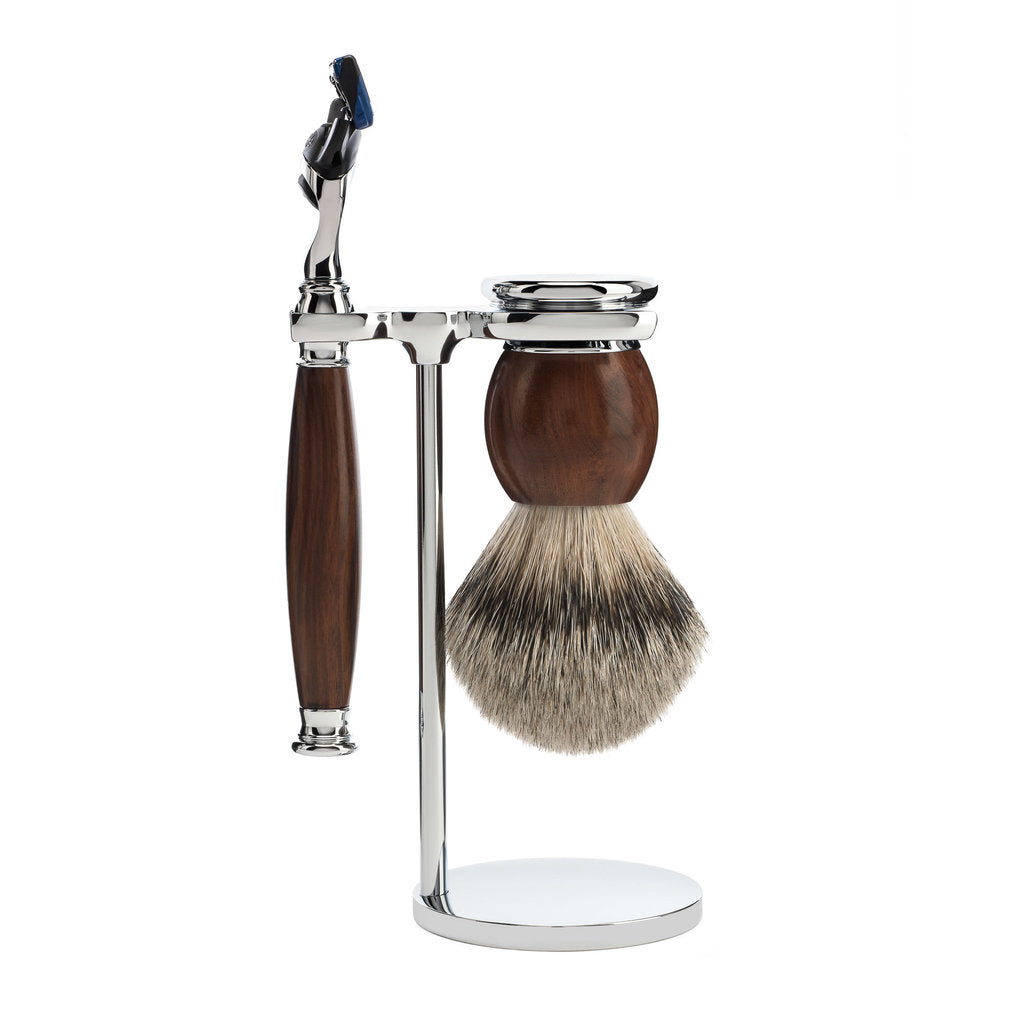 Mühle Scheerset Silvertip Dassenhaar 3-delig Sophist - Ironwood Fusion®