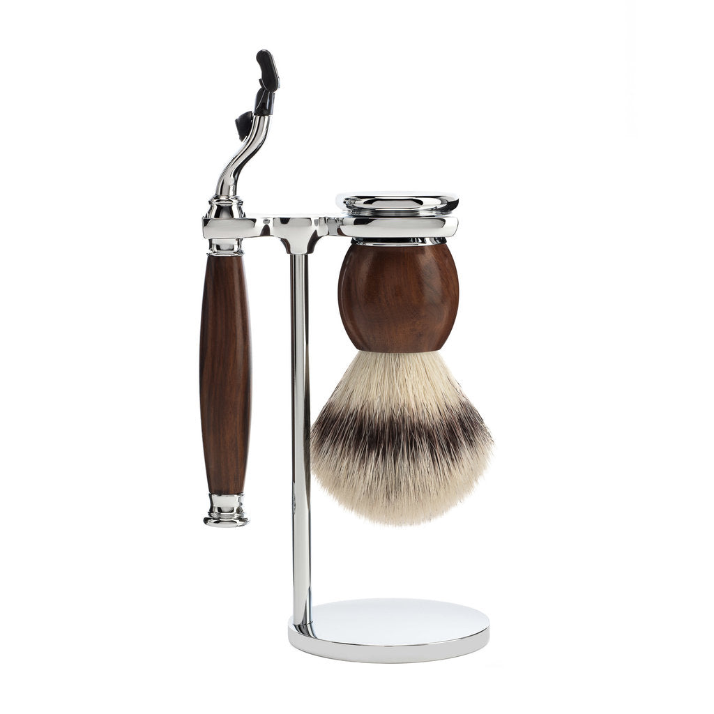 Mühle Scheerset Silvertip Fibre 3-delig Sophist - Ironwood Mach3®