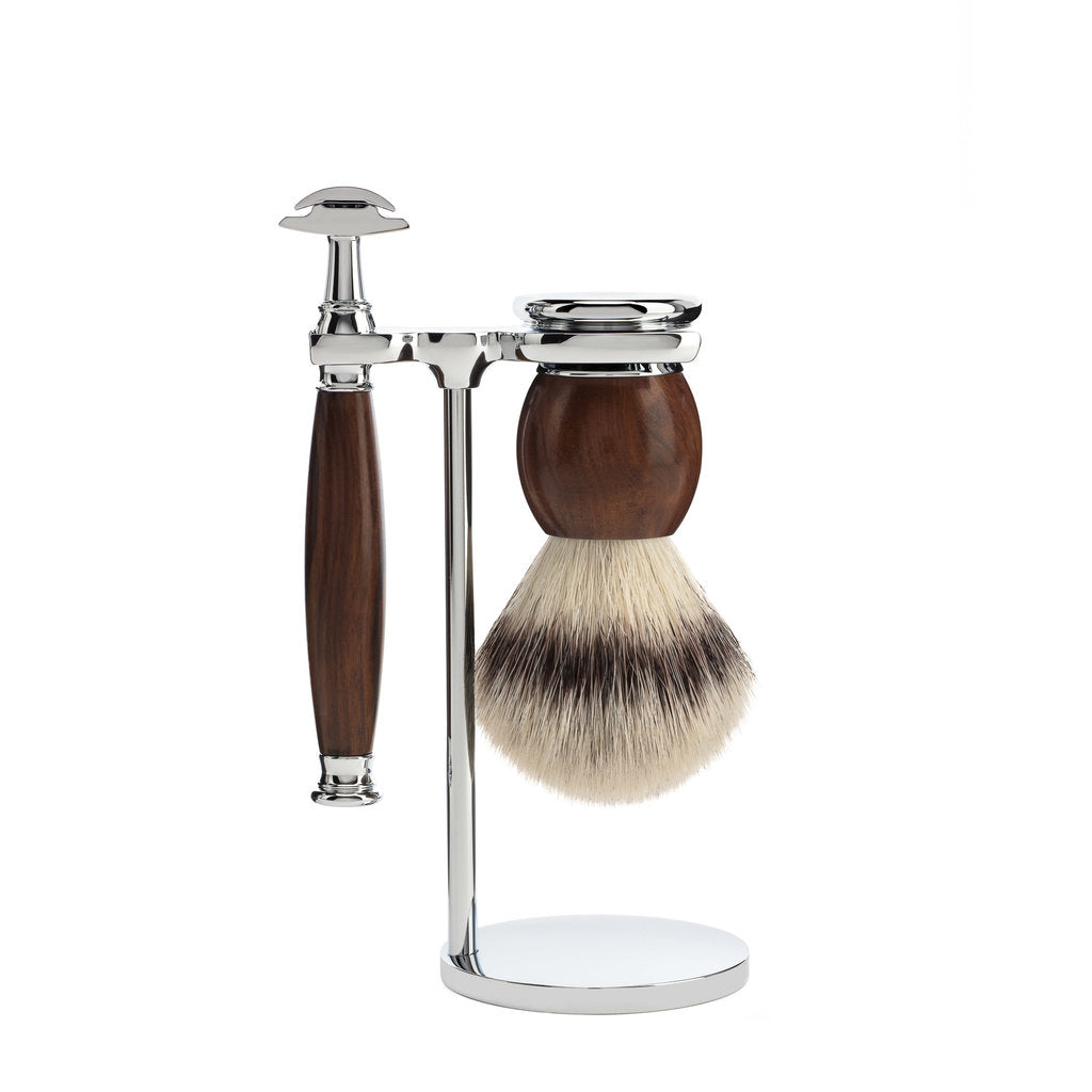 Mühle Scheerset Silvertip Fibre 3-delig Sophist - Ironwood Saf.Razor