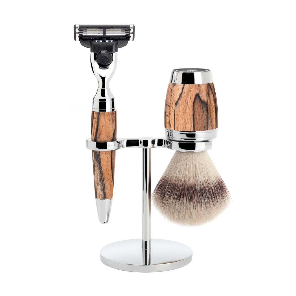 Mühle Scheerset 3-delig Stylo - Spalted beech Mach3®