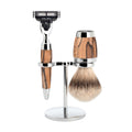 Mühle Scheerset Silvertip 3-delig Stylo - Spalted beech Mach3®