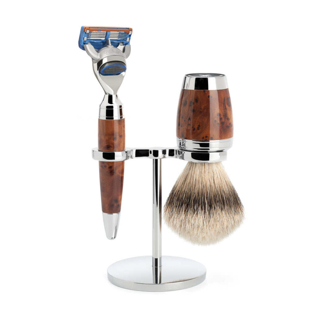 Mühle Scheerset Silvertip 3-delig Stylo - Thuja wood Fusion®