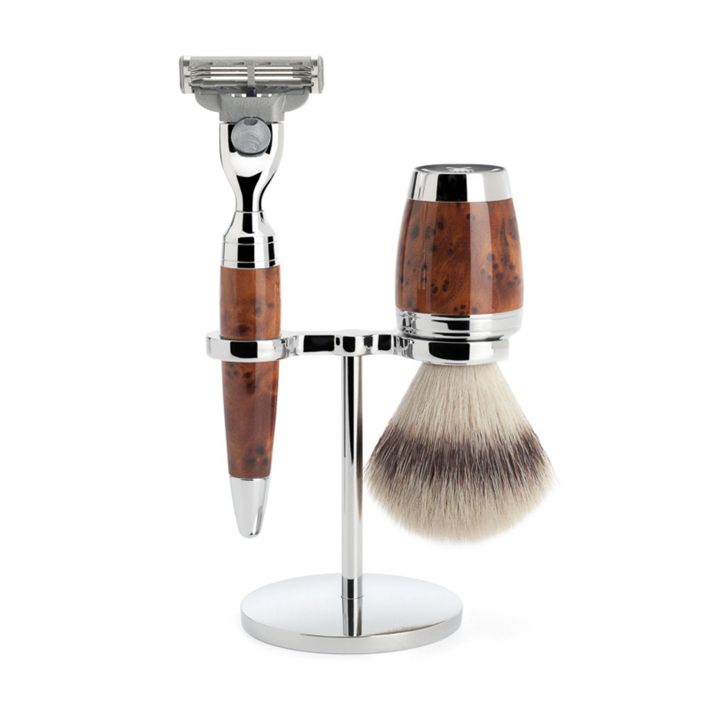 Mühle Scheerset 3-delig Stylo - Thuja wood Mach3®