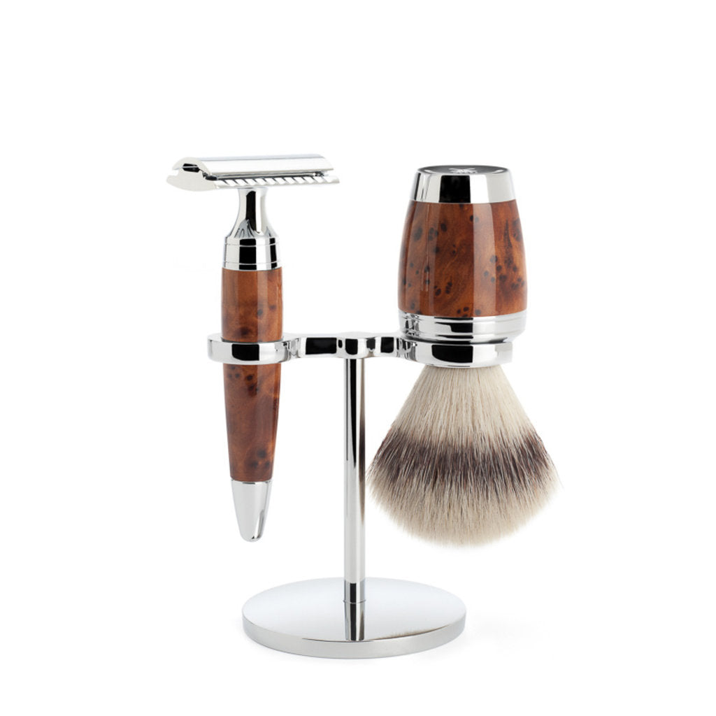 Mühle Scheerset 3-delig Stylo - Thuja wood Saf.Razor