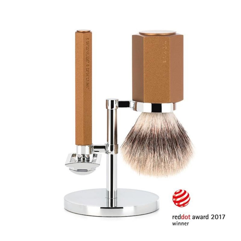 Mühle Scheerset Hexagon - Bronze - Saf.Razor - Silvertip Fibre®