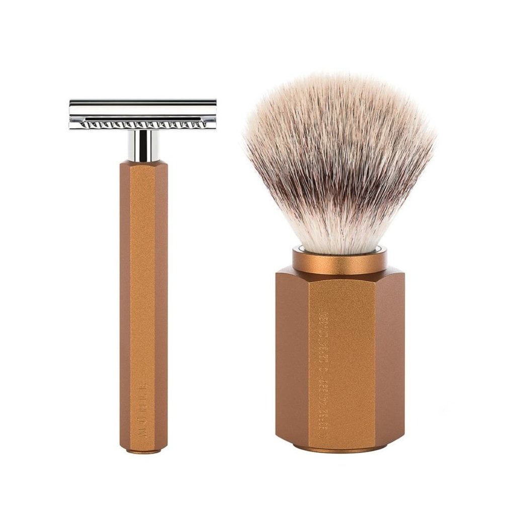 Mühle Scheerset Hexagon - Bronze - Saf.Razor - Silvertip Fibre®, tweede productfoto