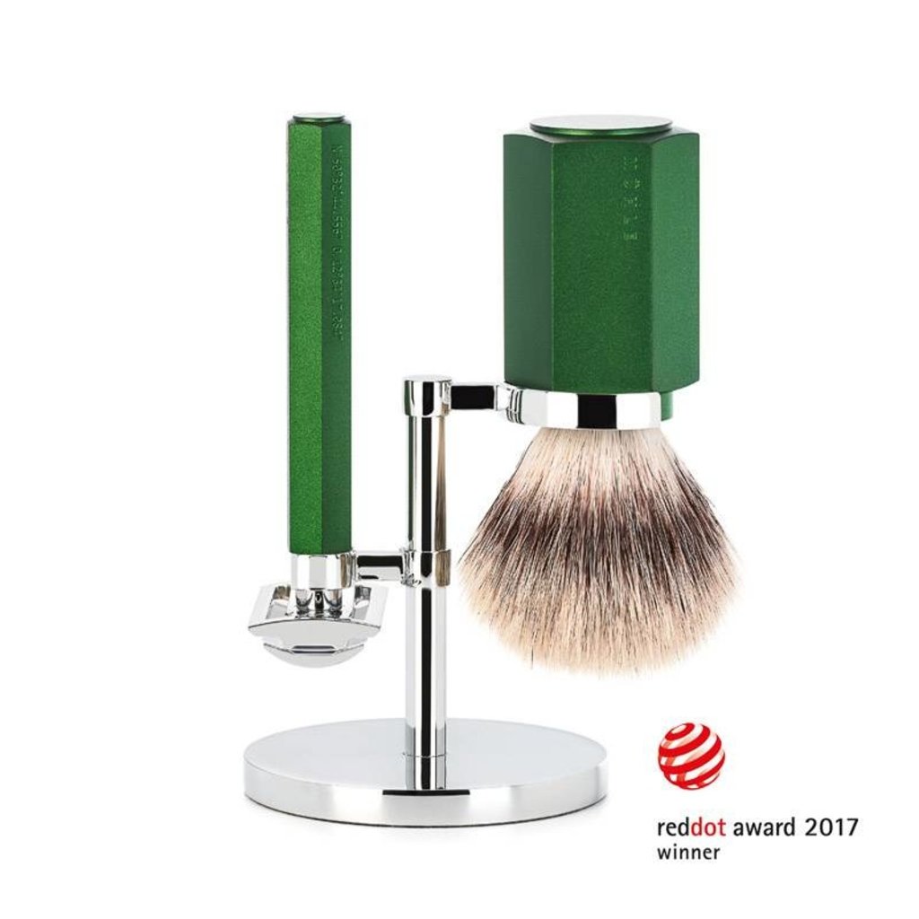 Mühle Scheerset Hexagon - Forest - Saf.Razor - Silvertip Fibre®