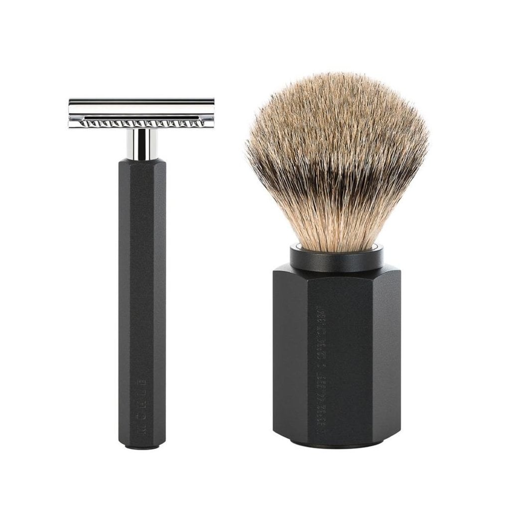 Mühle Scheerset Hexagon - Graphite - Saf.Razor - Dashaar, tweede productfoto