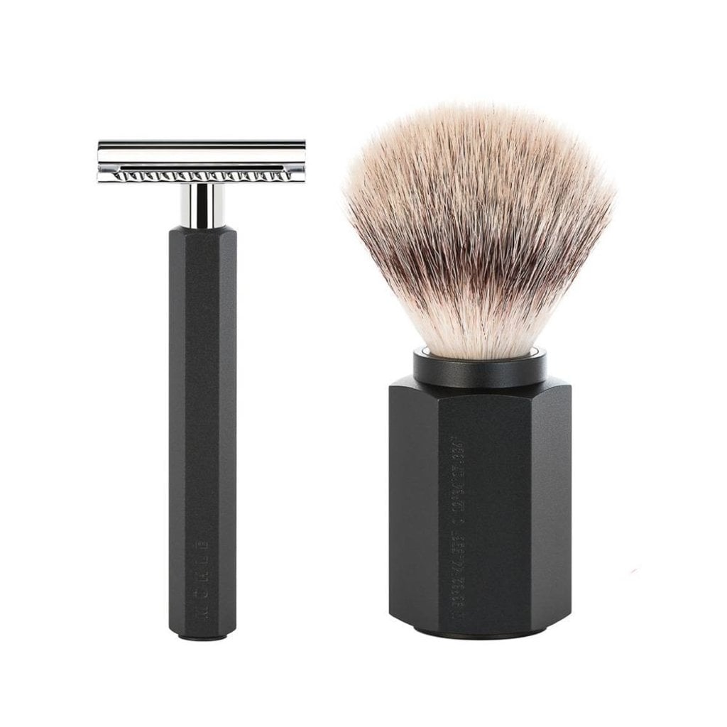 Mühle Scheerset Hexagon - Graphite - Saf.Razor - Silvertip Fibre®, tweede productfoto