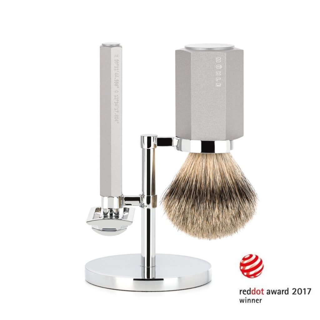Mühle Scheerset Hexagon - Zilvergrijs - Saf.Razor - Dashaar