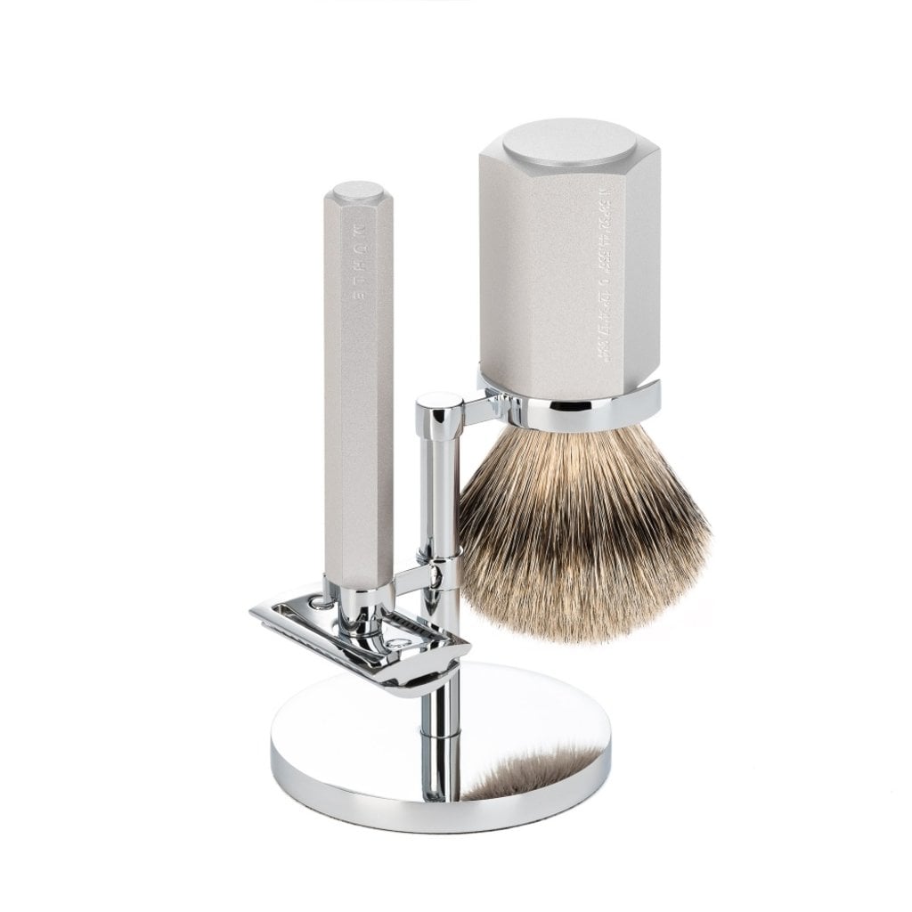 Mühle Scheerset Hexagon - Zilvergrijs - Saf.Razor - Dashaar, tweede productfoto
