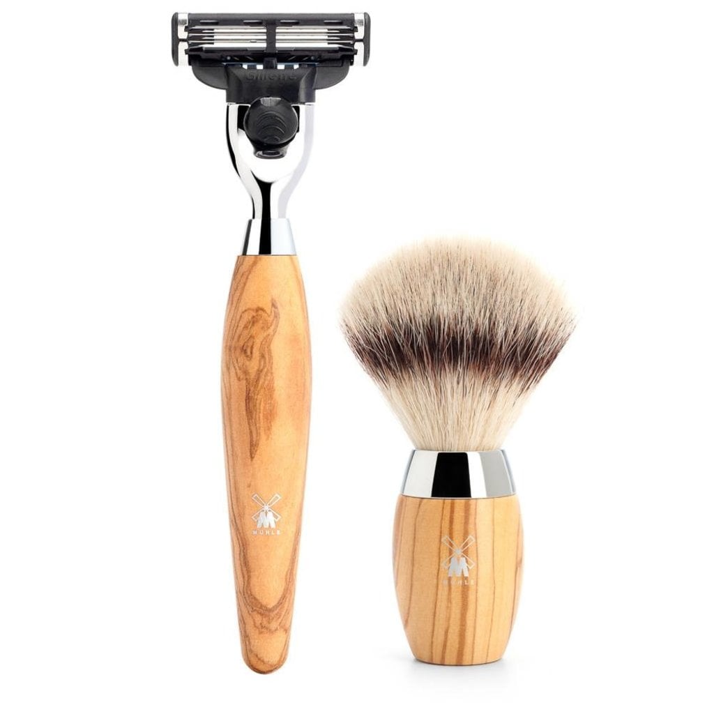 Mühle Scheerset Kosmo 3-delig - Olijfhout - Mach3®, tweede productfoto