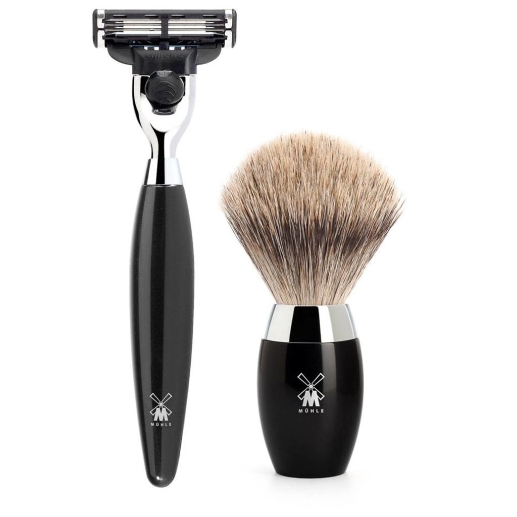 Mühle Scheerset Fijndas Kosmo 3-delig - Zwart - Mach3®, tweede productfoto