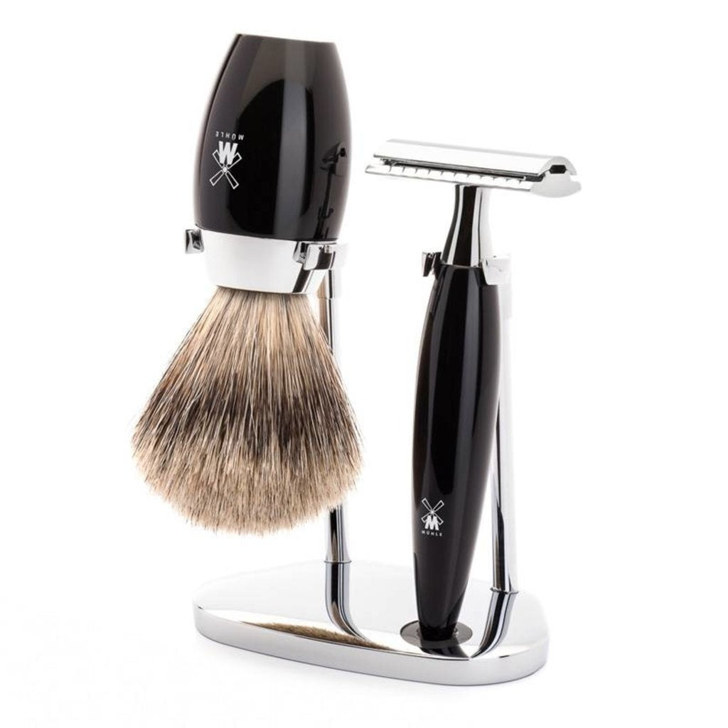 Mühle Scheerset Fijndas Kosmo 3-delig - Zwart - Saf.Razor