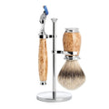 Mühle Scheerset Silvertip Dassenhaar Purist 3-delig - Maserbirke - Fusion®