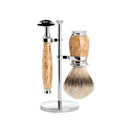 Mühle Scheerset Silvertip Dassenhaar Purist 3-delig - Maserbirke - Saf.Razor