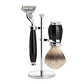 Mühle Scheerset Silvertip Dassenhaar Purist 3-delig - Zwart - Mach3®