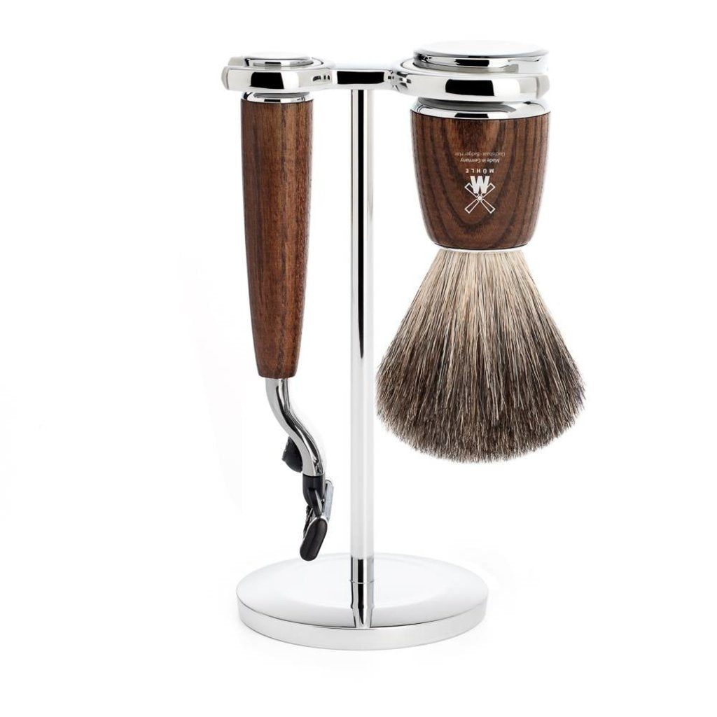Mühle Scheerset Graudas Rytmo 3-delig - Essenhout - Mach3®