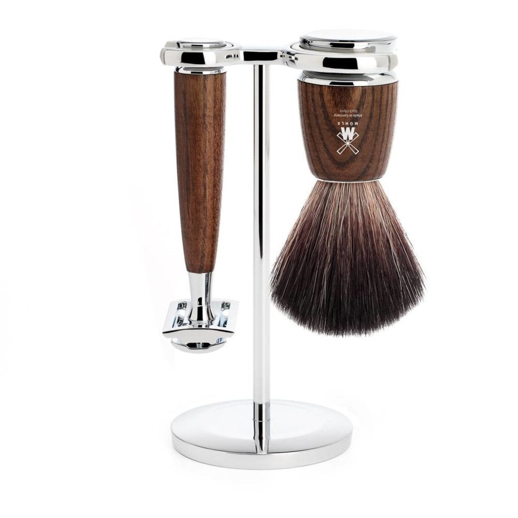 Mühle Scheerset Rytmo 3-delig - Essenhout - Saf.Razor