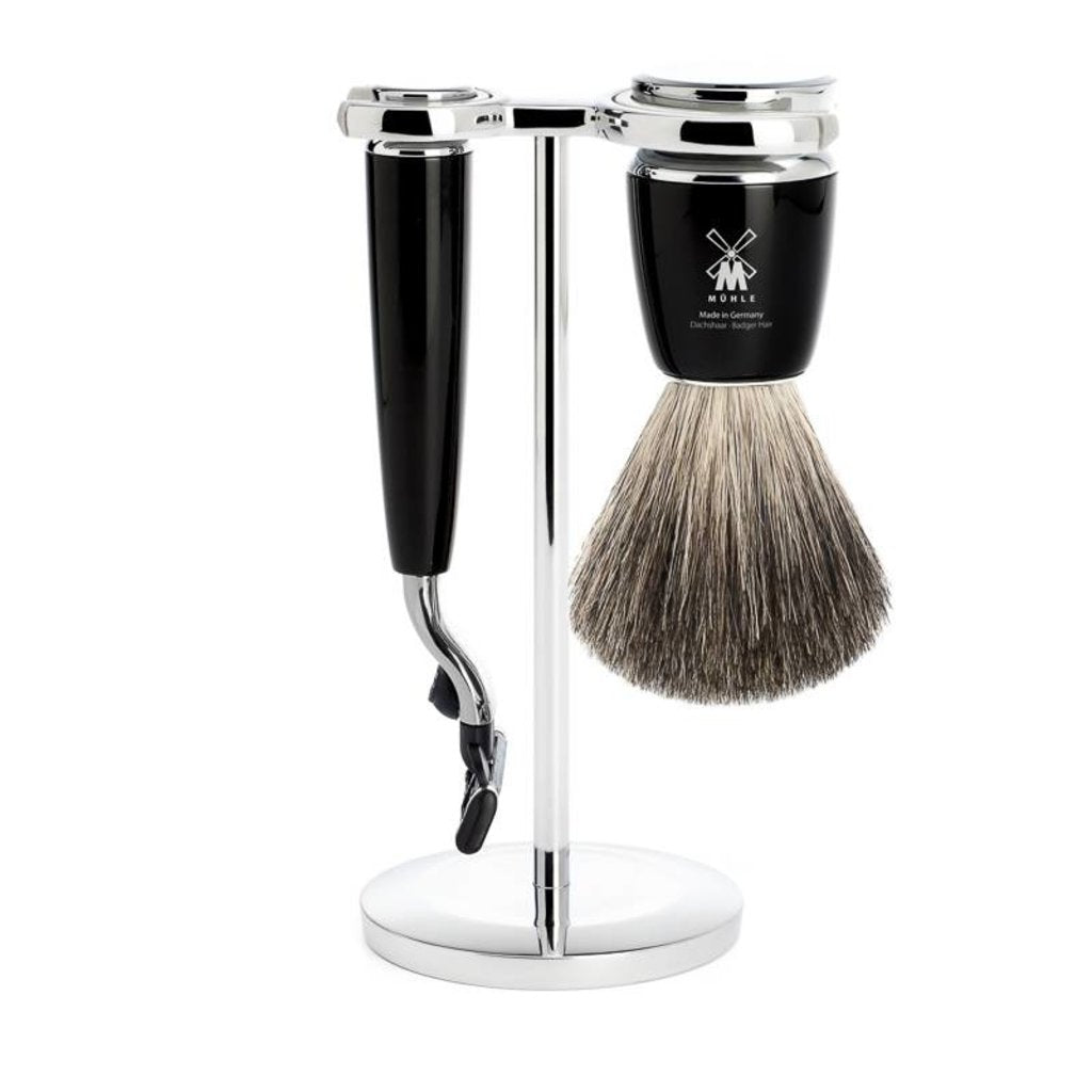 Mühle Scheerset Graudas Rytmo 3-delig - Zwart - Mach3®