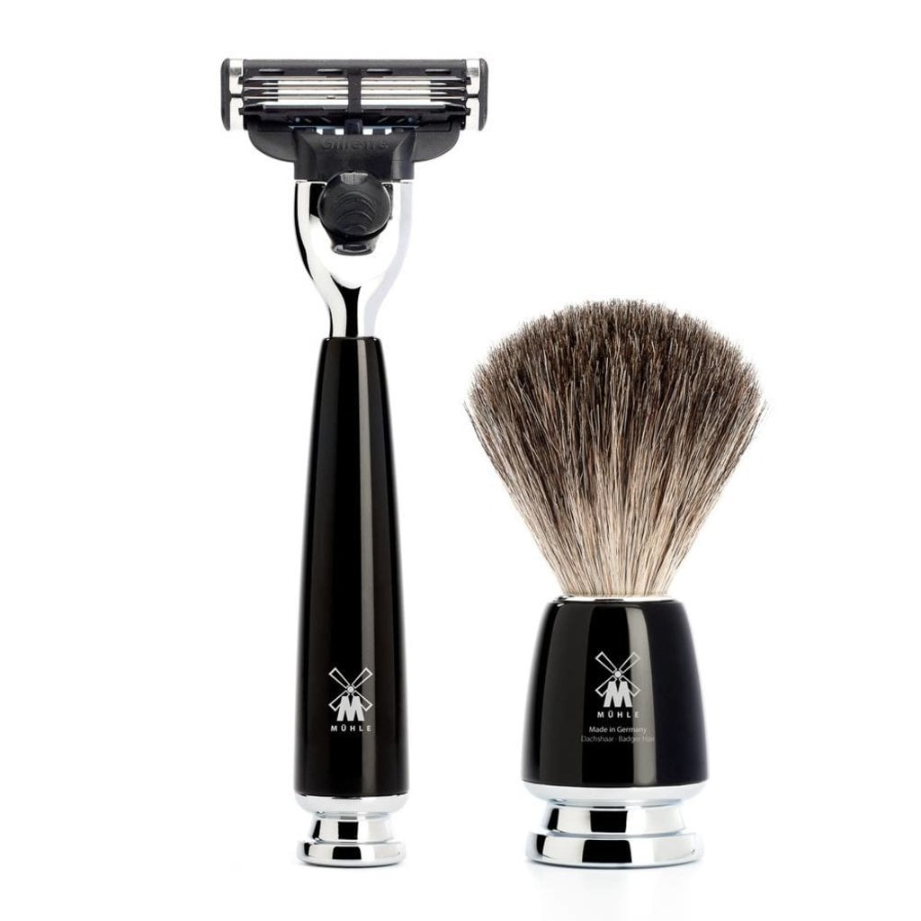 Mühle Scheerset Graudas Rytmo 3-delig - Zwart - Mach3®, tweede productfoto