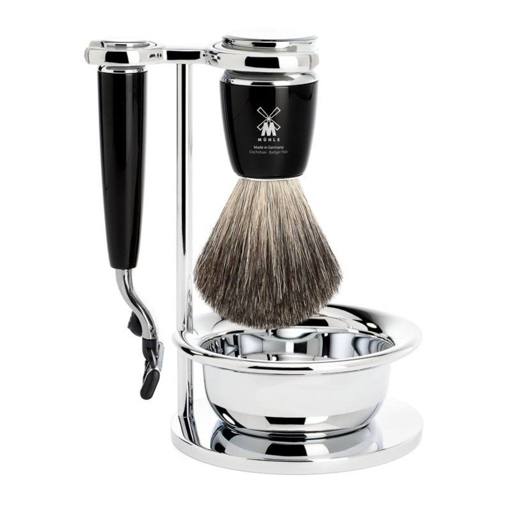 Mühle Scheerset Graudas Rytmo 4-delig - Zwart - Mach3®