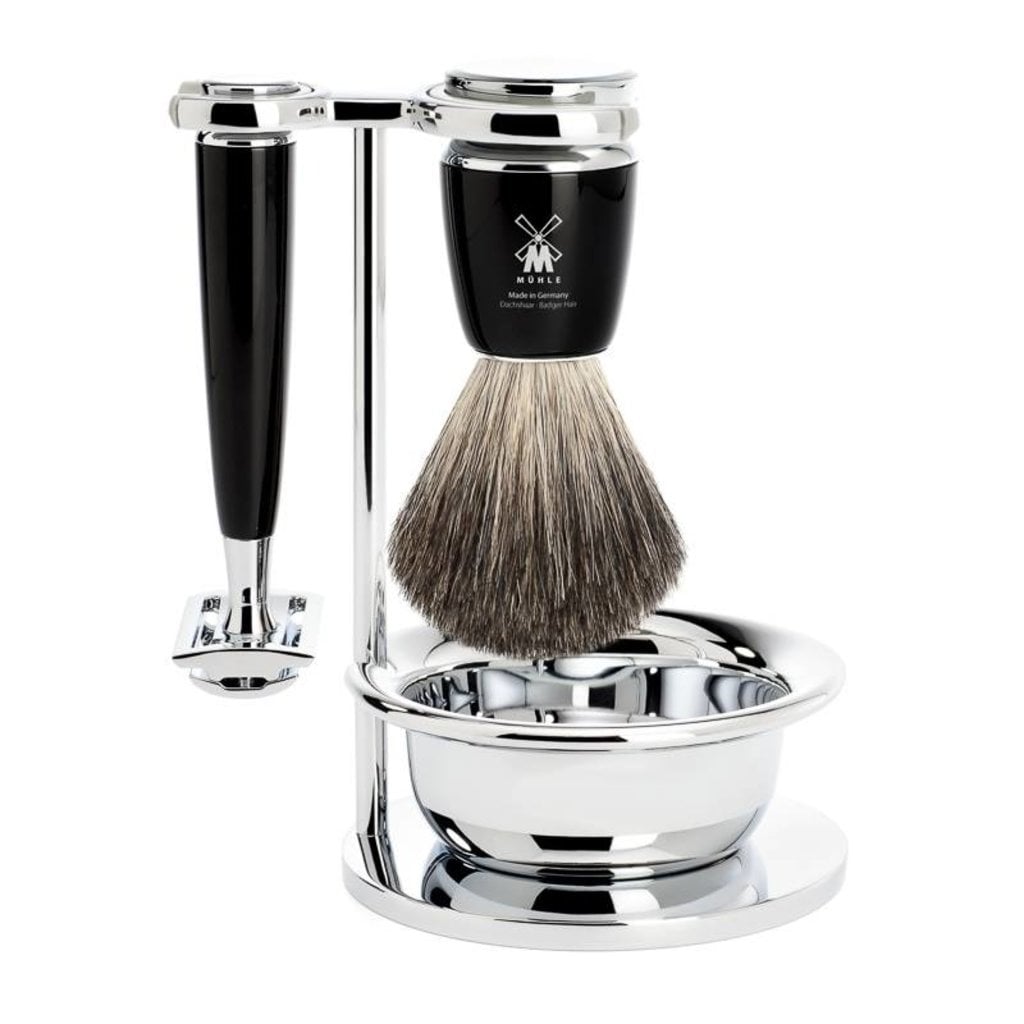 Mühle Scheerset Graudas Rytmo 4-delig - Zwart - Saf.Razor