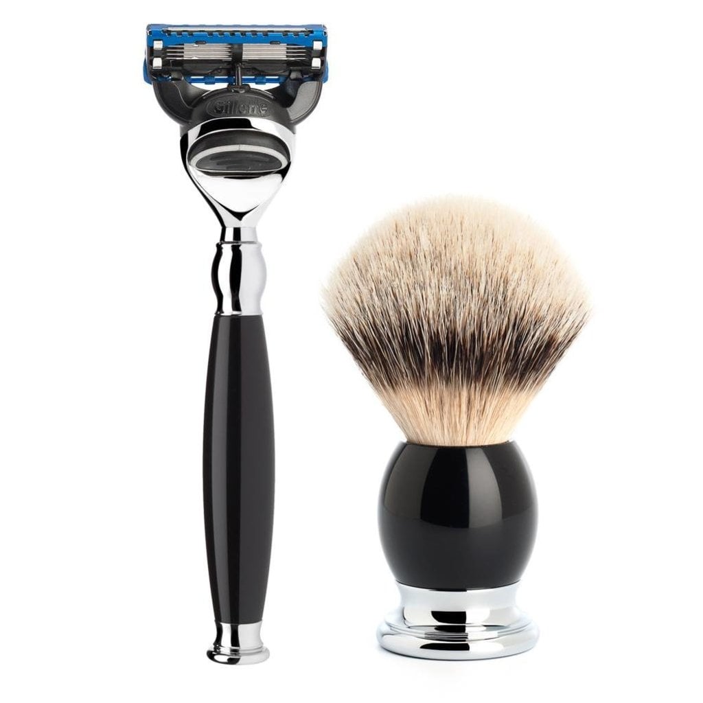 Mühle Scheerset Silvertip Dassenhaar Sophist 3-delig - Zwart - Fusion®, tweede productfoto