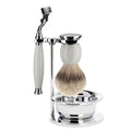 Mühle Scheerset Silvertip Dassenhaar Sophist 4-delig - Porselein - Mach3®